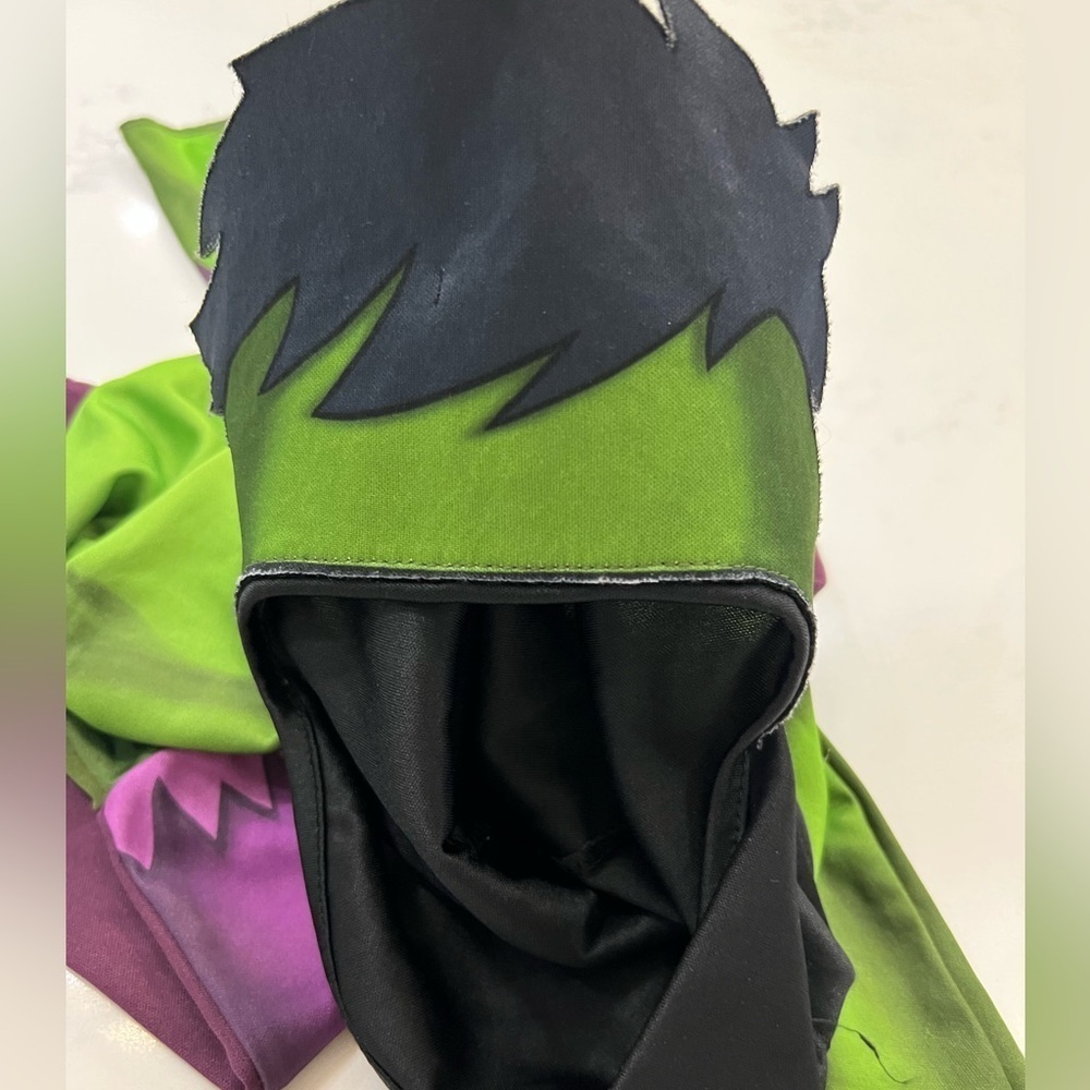 Kids Green and Purple Superhero HULK Costume - Picture 4 of 11
